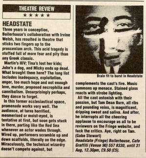 Review of Headstate at the Edinburgh Festival, from The List, 23 Aug 1996