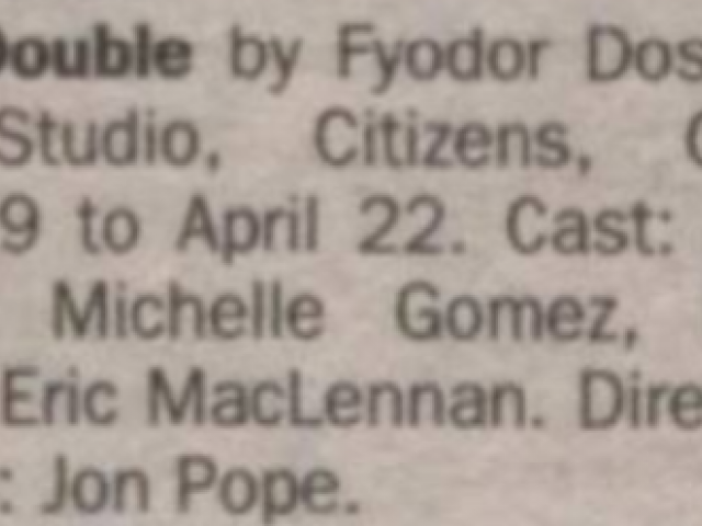 The Double listing with cast, The Stage 23 Mar 1995