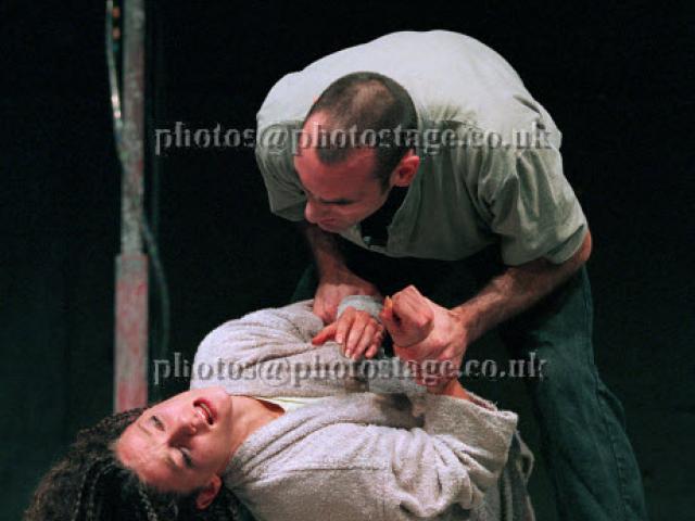 Michelle Gomez and Paul Ireland in Trainspotting at the Ambassadors Theatre