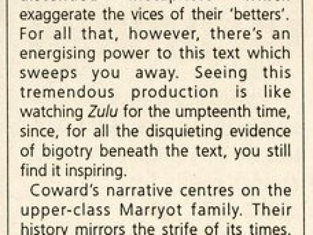 Review of Cavalcade from The List, 2 Dec 1999 (1 of 2)