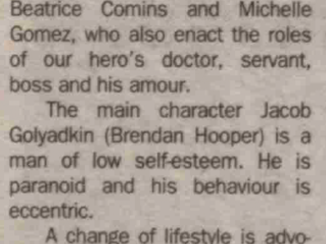 Review of The Double in The Stage, 18 May 1995 (1 of 2)