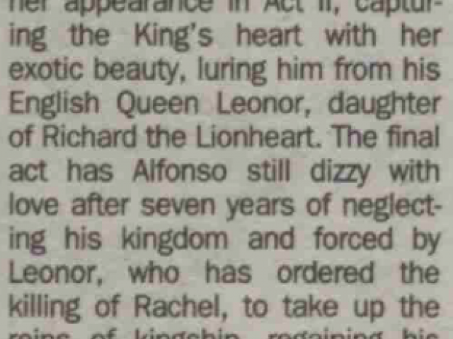 Review of The Jewess of Toledo, The Stage, 20 Feb 1997 (2 of 3)