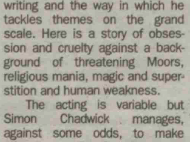 Review of The Jewess of Toledo, The Stage, 20 Feb 1997 (3 of 3)