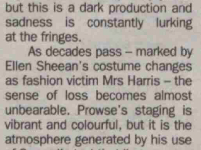 Review of Cavalcade from The Stage, 9 Dec 1999 (2 of 3)