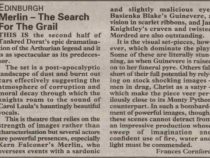 Review of Merlin - The Search for the Grail, The Stage 27 May 1993